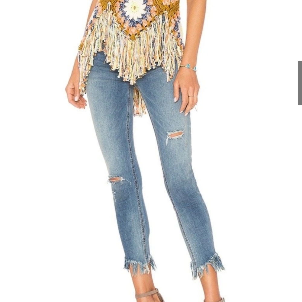 Free People - Frayed skinny jeans